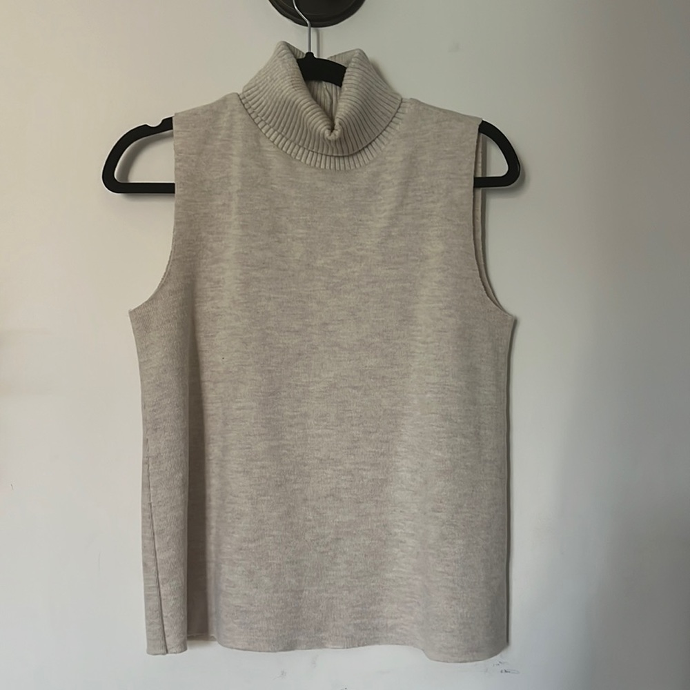 ZARA Ribbed Turtle Neck Tank Top